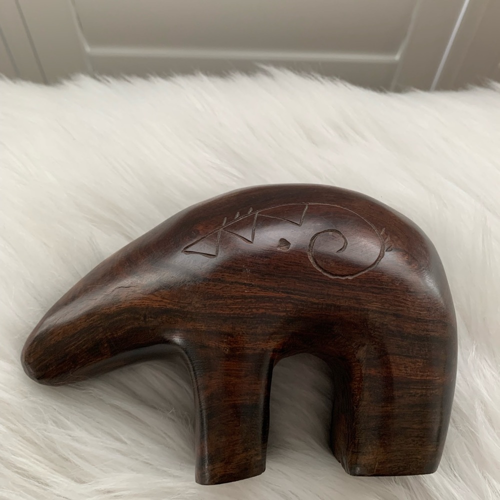 Beautiful Hand carved mahogany fetish bear